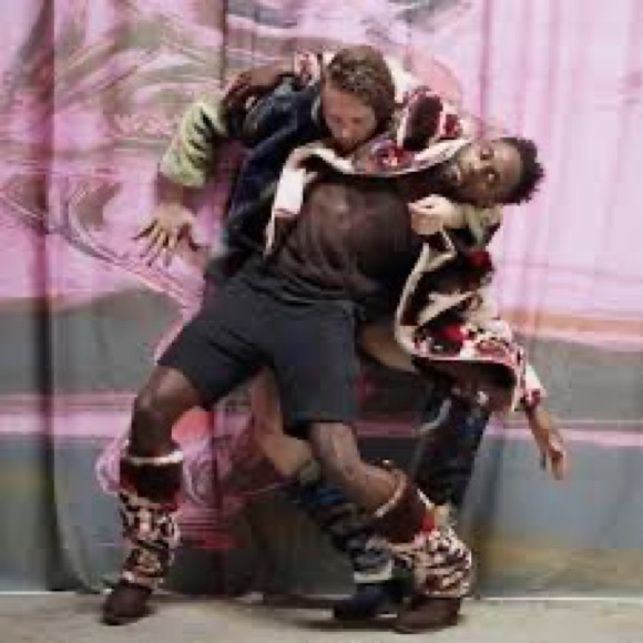 UGG X Claire Tabouret Fluff Boot size 7 Suede Sheepskin Balletcore 4” Wedge Heel - Picture 3 of 13